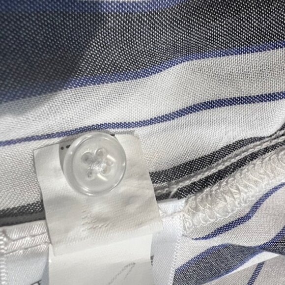 Closet Clearance Grey and White Button Down Long Sleeve Tie waist Shirt - Picture 11 of 11